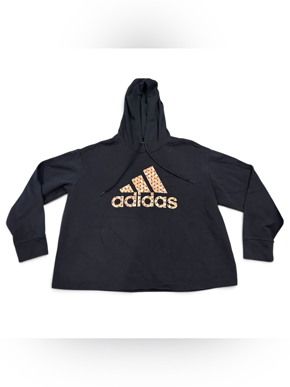 adidas Women’s Badge of Sport Polka Dot Logo Fleece Pullover Hoodie 2X R $90 - Picture 5 of 12